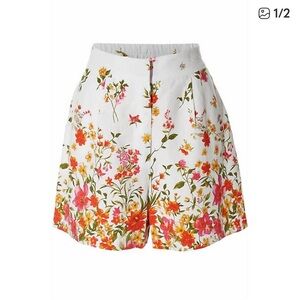 SKIES ARE BLUE women's floral shorts in ivory multi size small